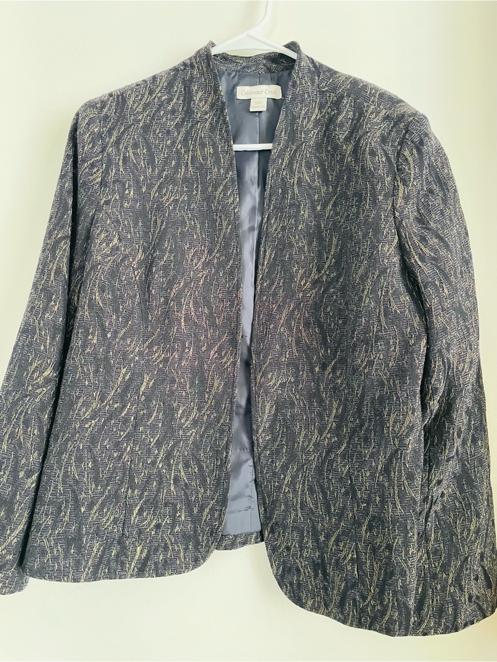Coldwater Creek Navy Jacket with Subtle Gold Threading
